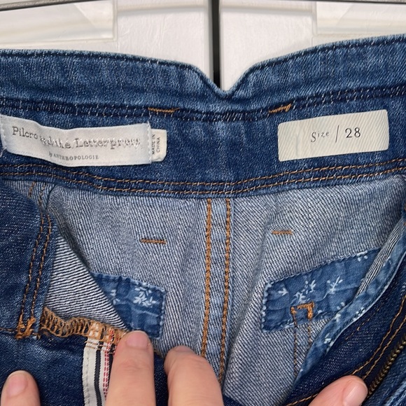 Anthropologie Pilcro & The Letterpress Patchwork Jeans, straight leg, Size 27 - Picture 5 of 9